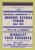 Matchbook Cover - Hyquality Foods Elmira Heights NY Oriole Sausage 40 Strike