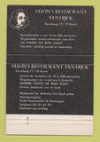 Matchbook Cover - Salon's Restaurnt Van Dijck Kiezelweg Belgium 40 Strike