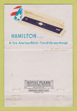 Matchbook Cover - Hamilton Watches Berg Jewelry South Bend IN WEAR 40 Strike
