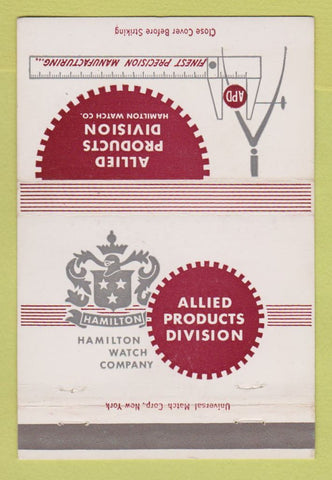 Matchbook Cover - Hamilton Watches Allied Products Division 40 Strike