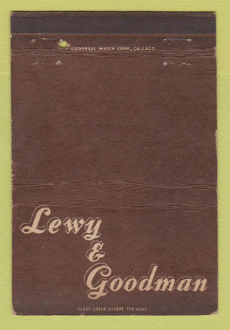 Matchbook Cover - Lewy and Goodman Jewelry Chicago IL 40 Strike