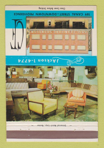 Matchbook Cover - Canal Furniture Showrooms Providence RI 40 Strike