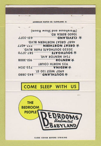 Matchbook Cover - Bedrooms Unlimited Baby Furniture Cleveland OH 40 Strike