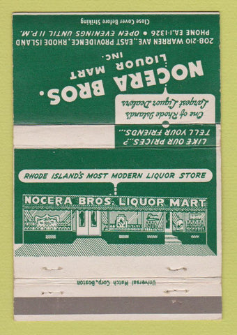 Matchbook Cover - Nocera Bros Liquor Mart East Providence RI 40 Strike