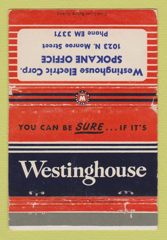 Matchbook Cover - Westinghouse Electric Corp Spokane WA WEAR 40 Strike