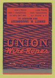 Matchbook Cover - Union Wire Ropes Emmett Shaughnessy Youngstown OH 40 Strike