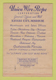 Matchbook Cover - Union Wire Ropes Emmett Shaughnessy Youngstown OH 40 Strike