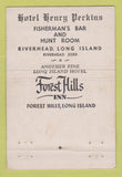 Matchbook Cover - Hotel Henry Perkins Riverhead LI NY WEAR  40 Stick