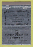 Matchbook Cover - Snyder Kinney Bennett Birmingham MI Real Estate 40 Strike