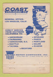 Matchbook Cover - Coast Carloading Los Angeles CA WEAR 40 Strike