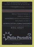 Matchbook Cover - Patio Paradise Furniture London ON SAMPLE 40 Strike