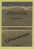 Matchbook Cover - Theodore's San Jose CA restaurant WEAR 40 Strike