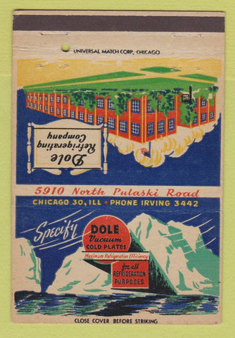 Matchbook Cover - Dole Refrigeration Chicago IL 40 Strike
