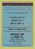 Matchbook Cover - Argonaut Wine and Liquor Denver Colorado Colfax WEAR 40 Strike