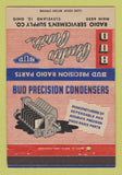 Matchbook Cover - Bud Radio Parts Cleveland OH 40 Strike