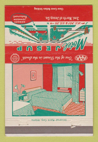 Matchbook Cover - Motel Jesup GA Howard Johnson Restaurant 40 Strike