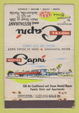 Matchbook Cover - Motel Capri Restaurant Jacksonville FL WORN 40 Stick