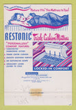 Matchbook Cover Restonic Mattress Hans Froelicher Baltimore MD girlie 40 Strike