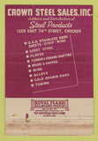 Matchbook Cover - Crown Steel Sales Chicago IL WEAR 40 Strike
