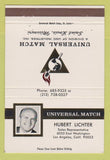 Matchbook Cover - Universal Match Hubert Lichter Los Angeles CA 40 Strike