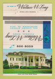 Matchbook Cover - Wallace Long Funeral Home Bethlehem PA 40 Strike