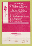 Matchbook Cover - Wallace Long Funeral Home Bethlehem PA 40 Strike