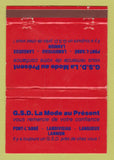 Matchbook Cover - GSD La Mode au Present QC WEAR 40 Strike