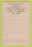 Matchbook Cover - Young Fashions Laurel Park Harlingen TX Clothes WEAR 40 Strike