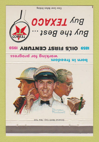 Matchbook Cover - Texaco oil gas 100th Norman Rockwell 1959 40 Strike