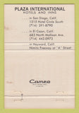 Matchbook Cover - Plaza International Hotel San Diego CA 40 Strike