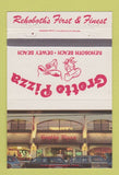 Matchbook Cover - Grotto Pizza Rehoboth Beach DE Dewey Beach 40 Strike