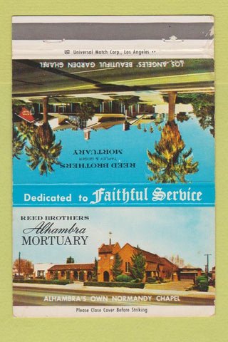 Matchbook Cover - Alhambra Mortuary  Los Angeles CA 40 Strike
