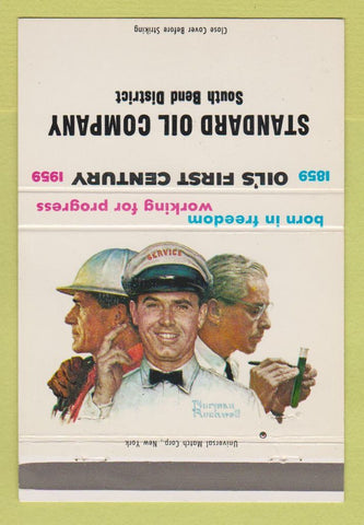 Matchbook Cover - Standard oil gas South Bend IN 100th Norman Rockwell 40 Strike