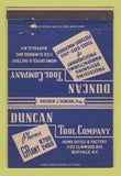 Matchbook Cover - Duncan Tool Company Buffalo NY 40 Strike