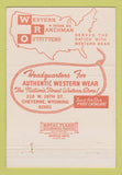 Matchbook Cover - Western Ranchmans Outfitters Clothes Cheyenne WY 40 Strike