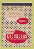 Matchbook Cover - Kronheims Furniture Cleveland OH 40 Strike