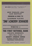 Matchbook Cover - First National Bank Eveleth MN 40 Stick