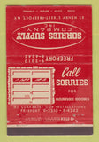Matchbook Cover - Sorries Supply Garage Doors Freeport NY  40 Stick