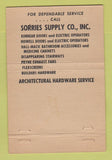 Matchbook Cover - Sorries Supply Garage Doors Freeport NY  40 Stick