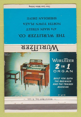 Matchbook Cover - Wurlitzer Organs WEAR 40 Strike
