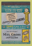 Matchbook Cover - Max Gross Jewelry Milwaukee WI 40 Strike