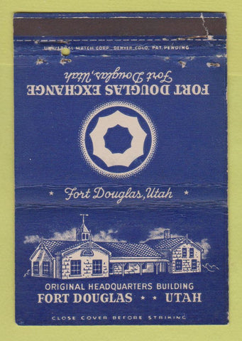 Matchbook Cover - Fort Douglas Exchange UT postcard WORN 40 Strike