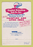 Matchbook Cover - Capico Printing Litho Inks Washington DC 40 Strike