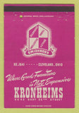 Matchbook Cover - Kronheims Furniture Cleveland OH 40 Strike