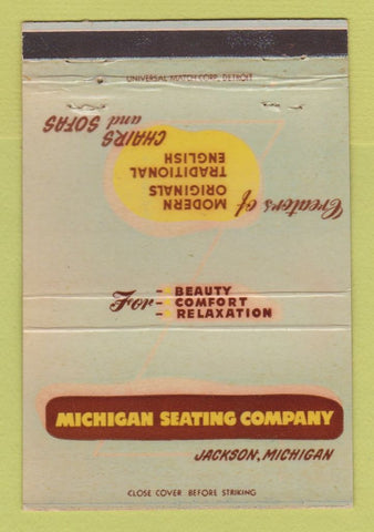 Matchbook Cover - Michigan Seating Company Jackson MI WEAR 40 Strike