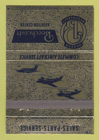 Matchbook Cover - Beechcraft Aviation Airplanes Denver Colorado 40 Strike