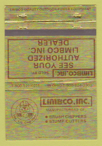 Matchbook Cover - Limbco Brush Chippers Stump Cutters  40 Strike