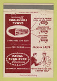 Matchbook Cover - Canal Furniture Showrooms Providence RI 40 Strike
