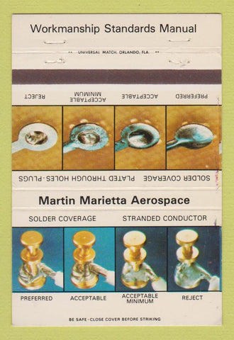 Matchbook Cover - Martin Marietta Aerospace Orlando FL WORN 40 Strike