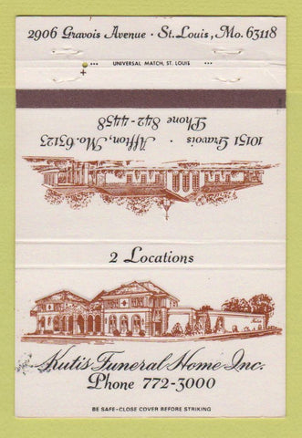 Matchbook Cover - Kutis Funeral Home St Louis MO WEAR 40 Strike